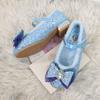 Zapatos Cálidos de Algodón para Niños Otoño/Invierno 2025 con Suela de Goma Antideslizante y Velcro, Zapatos de Niña con Tacón Alto y Forro de Felpa, Princesa Elsa