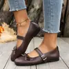 Sapatos Mary Jane transfronteiriços europeus e americanos para mulheres, novo modelo de outono 2026, bico redondo, corte baixo, adequados para saias, com laço, sapatos de salto baixo doces
