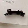 Mesmo Clipe de Banana Gato Fofo com Etiqueta Dourada do Blogueiro Coreano Francês Acessório de Cabelo Vertical para Rabo de Cavalo de Acetato de Alta Qualidade para Mulheres