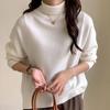 Suéter de cuello alto estilo perezoso para mujer, 100% lana pura, suéter de lana para otoño e invierno, suéter holgado para capas interiores, tejido de punto pullover