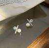 Pendientes de botón de perla con símbolo de porcentaje para mujer, verano, elegantes, pequeños, combinan con todo, pendientes de plata de ley, lujo ligero, nicho, pendientes de alta calidad