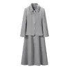Ins Moda Europeia e Americana Transfronteiriça 2026 Nova Moda Elegante Roupas Femininas Atacado Vestido Casaco de Lã com Lapela Estilo Chanel