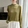 Top de punto fino con cuello semi-alto para mujer, prenda interior, nuevo y elegante top base para Otoño/Invierno 2026, camiseta blanca base