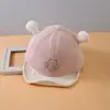 Gorra Infantil Estilo Otoño e Invierno Cálida Engrosada de Pana con Pico de Pato Estilo Lindo para Niños y Niñas Gorra de Béisbol a Prueba de Viento