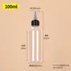Botella de Gel Transparente al por Mayor 60ml100ml Botella con Punta de Plástico Botella Dosificadora de Pigmento PET Botella Exprimible de Tinta