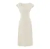 Elegante Vestido de Verano 2026 de Estilo Francés, Manga Corta, Cintura Fruncida Ceñida, Corte Delgado Adelgazante, Color Sólido, Vestido Largo de Gama Alta