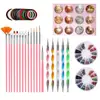 Paquete de 33 Herramientas para Pintar Uñas apto para 15 Bolígrafos, Bolígrafo de Puntos, Bandeja para Joyería de Papel de Aluminio, Joyería para Uñas