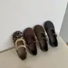 Zapatos planos estilo retro Mary Jane para mujer, nueva colección otoño 2026, punta redonda, estampado de lunares, piel suave, mocasines casuales