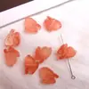 [Rosa Camelia] Material Rojo con Perlas Accesorios Cadena para Teléfono Móvil DIY Dulces Accesorios de Perlas Sueltas Joyería Hecha a Mano