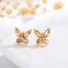 Pendientes de Mariposa de Circonio Coloridos Más Vendidos de Amazon para Mujer Estilo Ins Simple de Gama Alta Exquisitos Elegantes Joyería de Oreja de Nicho