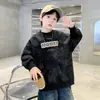 Sudadera de Manga Larga con Cuello Redondo para Niños, Nueva Tendencia 2026, Estampado Completo de Letras, Moda Casual Elegante de Otoño