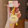 Jinnew Original Pelo de Vison Orelhas de Coelho Elfo Fuligem Pingente Fofo Chaveiro de Pelúcia Pingente para Bolsa Chaveiro