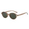 Xiaohongshu Gafas de Montura Pequeña Carey Más Vendidas Gafas de Sol Ovaladas Retro de Moda Anti-UV Gafas de Sol de Celebridad de Internet para Mujer
