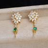 Accesorios DIY Joyería de Perlas Plata S925 Aretes de Borla de Zircón Verde Soporte Vacío 8-12mm Soporte Jg5971