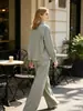 Ropa de mujer estilo europeo y americano transfronteriza marca Z ZA traje casual con mangas enrollables y blusa holgada + pantalones anchos holgados