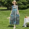 Vestido Algodón Seda Mujer Nueva Mamá Chaleco Sin Mangas Elegante Alta Gama Exquisito Verano Vacaciones Marinas Playa Vestido Largo