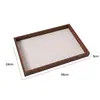Bandeja para Joyería con Veta de Madera de Nogal al por Mayor Transfronteriza, Bandeja de Almacenamiento con Compartimentos para Artículos Coleccionables, Anillos, Collares, Relojes, Accesorios