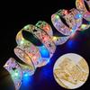 Luces de Cinta Navideña Luces de Cadena Decoraciones Navideñas Accesorios para Árbol de Navidad Colgante Decorativo Cinta de Doble Capa Bronceada