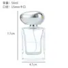 Botella de Perfume Transparente Casual Botella de Spray de Vidrio Portátil Botella de Muestra de Cosméticos Botella de Perfume de 50 ml