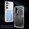 Porta Cartões Junfan para Samsung S25ULTRA Simples S23ULTRA Transparente S22 Cartão S24PLUS