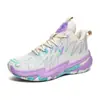 Zapatos de Baloncesto Gruesos, Resistentes al Desgaste, de Caña Media, Color Contrastante, para Estudiantes, Tallas Grandes Transfronterizas, Zapatos Deportivos Prácticos, Zapatos Casuales Nuevos para Hombre