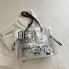 Bolso Tote Grande de Capacidad, Sencillo y Elegante para Mujer, Nuevo 2026, Nicho Graffiti, Transparente de Gelatina, Bolso de Hombro/Axila