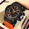 Reloj Sanda Pantalla Dual Juvenil Multifuncional Luminoso Tres Zonas Horarias Pulsera Deportiva Resistente al Agua Cronómetro Segmentado Reloj Electrónico