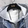 Novedad Primavera y Otoño 2022 Ropa Casual con Capucha de Mezclilla para Jóvenes Top Hombres Falso Dos Piezas Top Atractivo y Moderno