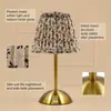 Lámpara de mesa recargable con forma floral, luz ambiental simple para dormitorio, sala de estar, comedor, adorno decorativo de mesita de noche