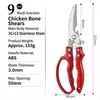 Tijeras de Cocina para Cortar Carne, Tijeras para Huesos de Pollo