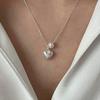 Collar con Colgante de Gota de Agua de Doble Capa para Mujer, Estilo Coreano, Moderno, Versátil, Elegante, Cadena para Clavícula, Cadena para el Cuello de Instagram