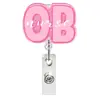 Porta credencial de regalo para doctores, porta credencial giratorio retráctil de enfermera para vacaciones color rosa, hebilla de extracción fácil, porta credencial de identificación de acrílico