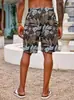 Shorts de Playa Casuales Hawaianos Tallas Grandes con Corte Holgado y Estampado Único de Costa del Sudeste Asiático
