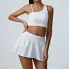 Falda de Yoga Cruzada Europea y Americana de Cintura Alta Control de Abdomen Anti-Exposición Secado Rápido Transpirable Deporte Hermosa Espalda Conjunto de Yoga