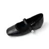 Zapatos Planos con Tira de Perlas que Aumentan la Altura 5 cm para Mujer, Nuevo Estilo 2025, Zapatos Planos Metálicos de Camelia Inspirados en Chanel