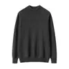 Suéter de cachemira para hombre para otoño e invierno, cuello semi-alto, jersey de manga larga, camisa base de punto casual de negocios de lujo ligero