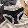 Bragas de Algodón Puro con Refuerzo, de Cintura Media para Mujer, Transpirables, Estilo Japonés, Sencillas y Ligeramente Sexys, con Ribete de Encaje Satinado