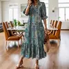 2026 Nuevo Estilo Europeo y Americano Moda Callejera Transfronteriza Primavera Vestido de Mujer con Cuello en V Falda Irregular Ajustado