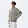 Chaqueta retro americana tie-dye mate con cuello alto para hombre, marca de tendencia primavera y otoño cleanfit abrigo de pareja deconstruido desgastado