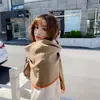 Bufanda Para Mujer Otoño e Invierno Estudiante Estilo Coreano Bufanda de Diamantes Grandes Chal con Letras Doble Propósito Largo Espesado Para Todo Tipo de Clima Bufanda de Invierno