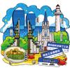 Adesivos de geladeira Sanya, adesivos magnéticos de madeira para presente cênico, adesivos de geladeira personalizados, lembranças criativas de turismo de Hainan, atacado