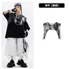 Ropa Moderna para Niños de Street Dance Traje de Cadena Blanco y Negro Hip-Hop para Niños Ropa de Performance Genial y Atractiva para Niñas Batería
