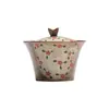 Mi Yan Cubierta para Tazón de Leña Artificial Hogareño Tazón de Té Pintado a Mano Taza de Té Taza de Té Antiescolding Fabricante de Té Tazón de Cubierta Gruesa Vintage Hecho a Mano