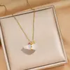 Nuevo collar de calabaza estilo chino para mujer, lujo ligero con un toque de alta gama, diseño de diamante microincrustado, cadena exquisita y simple para la clavícula