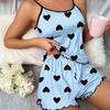 Pijama de Verano para Mujer de Dos Piezas de Venta Caliente Transfronteriza Europea y Americana, Sexy Casual, Camisola y Shorts, Ropa para el Hogar