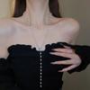 Nuevo collar de perlas artificiales de doble capa apiladas, exquisita cadena de clavícula de moda transfronteriza, elegante cadena de lana ligera de lujo francesa