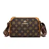 Bolsa Feminina Estilosa com Estampa Floral Antiga Moda de Alto Padrão Simples de Nicho Bolsa de Ombro Luxo Leve Alça Larga Bolsa Transversal Vintage