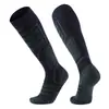 Calcetines de Lana Merino, Engrosados para Otoño e Invierno, Calcetines Cálidos para Senderismo, de Tubo Largo Profesionales para Nieve, Antideslizantes y Resistentes al Desgaste para Esquí