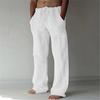 Pantalones Casuales Holgados de Algodón y Lino de Color Sólido con Cordón, Estilo Independiente Europeo y Americano para Hombre, Nueva Juventud
