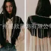 Chaleco de Borlas para Mujer Y2K Sin Mangas Borlas Múltiples Remaches Gamuza Chal Abierto por Delante Chaqueta Cardigan Bohemio